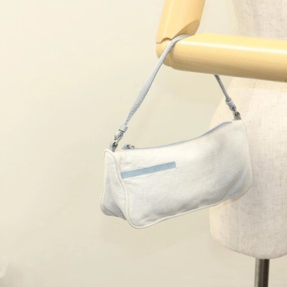 PRADA Sports Accessory Pouch Canvas Light Blue Silver - Picture 14 of 16